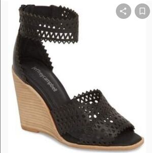 Jeffrey Campbell Besante Black Suede Sandals